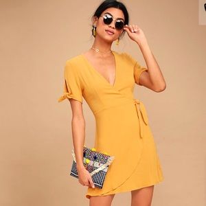 MY PHILOSOPHY GOLDEN YELLOW WRAP DRESS